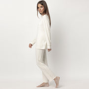62643-0 - Pigiama in modal girocollo con rifiniture in raso