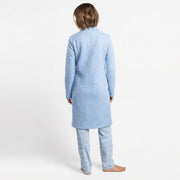 67422-0 - Vestaglia in maglia interlock trapuntata a maniche lunghe di colore blu