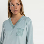 61547-0 - Camicia a maniche lunghe con pizzo