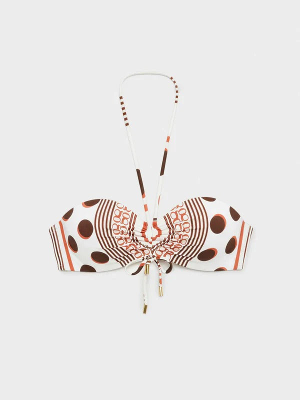 Costume due pezzi con slip vita alta regolabile e reggiseno a fascia - 2/30300