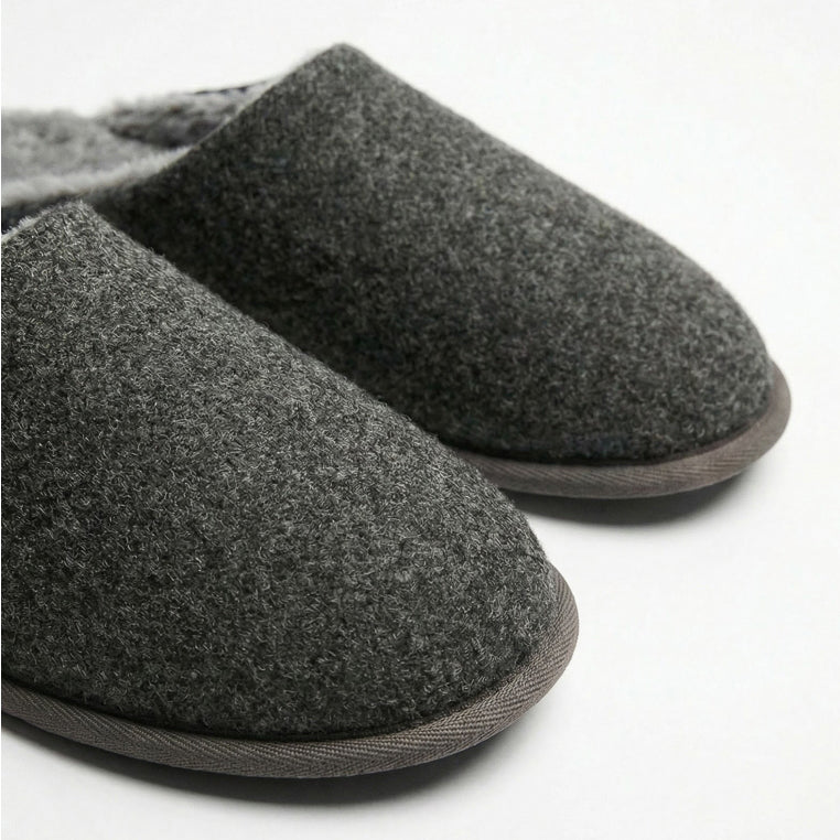 69225-0 - Pantofole da uomo classiche in pelliccia sintetica ADMAS