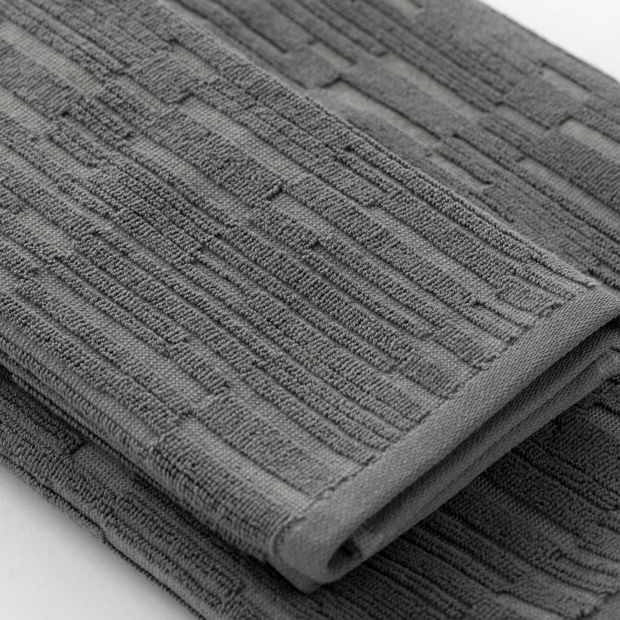 Sorku set 1+1 - Set in spugna jacquard 500gr con disegno a rilievo tinta su tinta