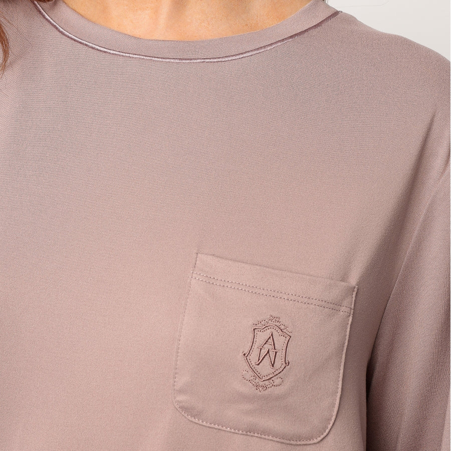 62643-0 - Pigiama in modal girocollo con rifiniture in raso