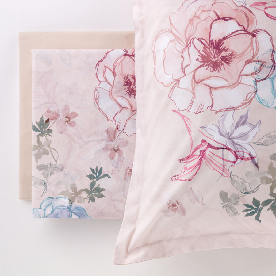 Completo lenzuolo copriletto in percalle di cotone - Amouage completo letto