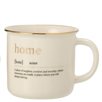 Tazza con messaggio in ceramica Oro - Tazza Home