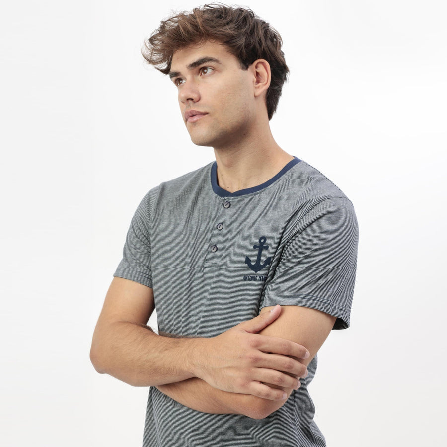 Pigiama uomo mezza manica con pantalone corto - 64172-0