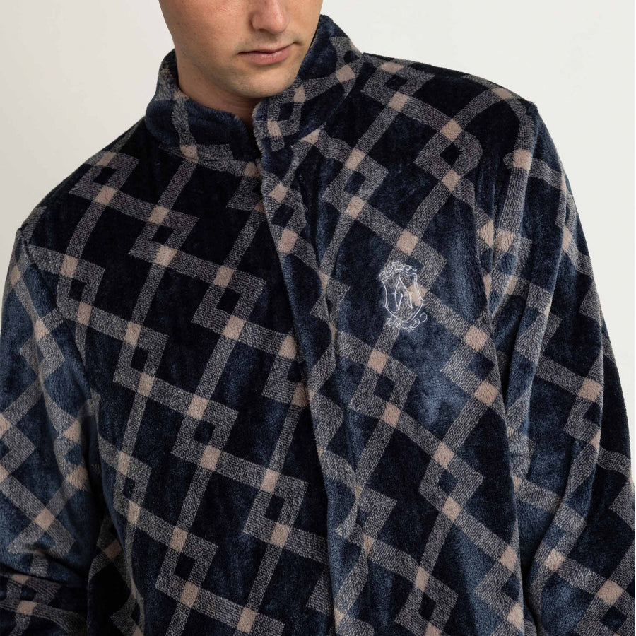 67425-0 - Vestaglia spessa e molto calda a maniche lunghe in blu navy