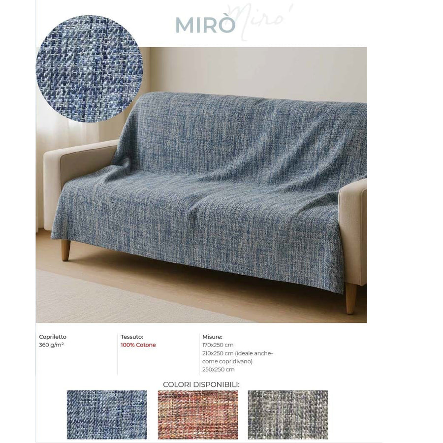 Miro' Copritutto Singolo tinto in filo 100% cotone