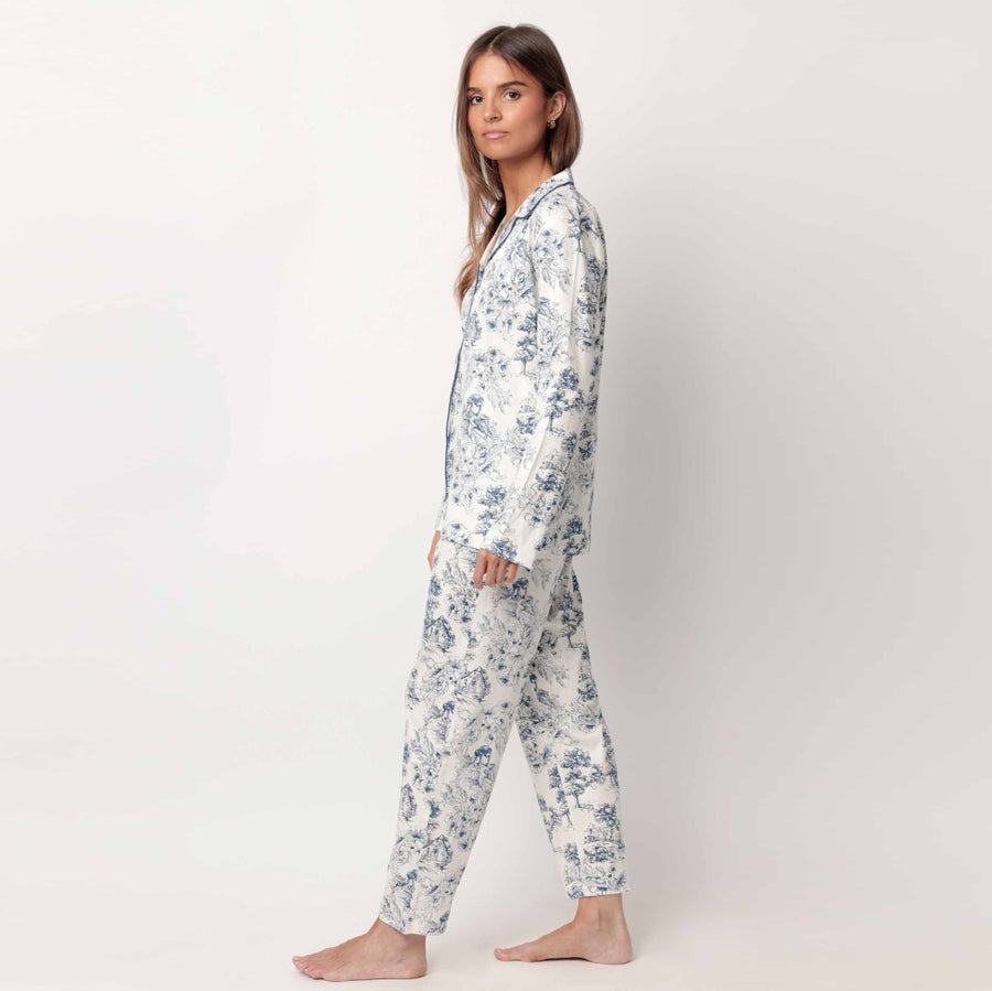 63584-0 - Pigiama in caldo cotone aperto avantitoile de jouy