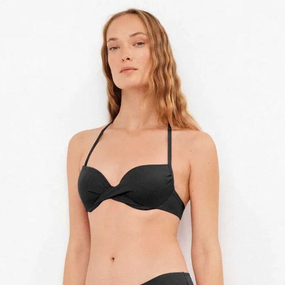 2/30438 - Costume con slip vita alta regolabile e reggiseno con coppa preformata