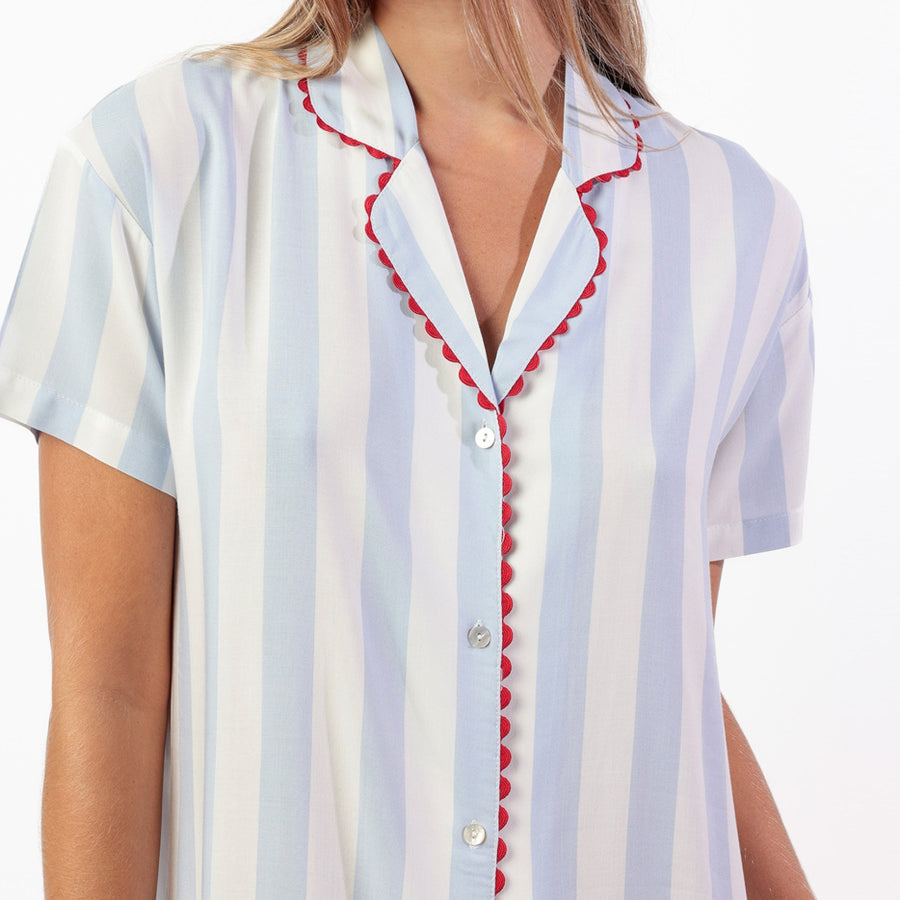 Camicia donna mezza manica aperta modello camicia - 61494-0