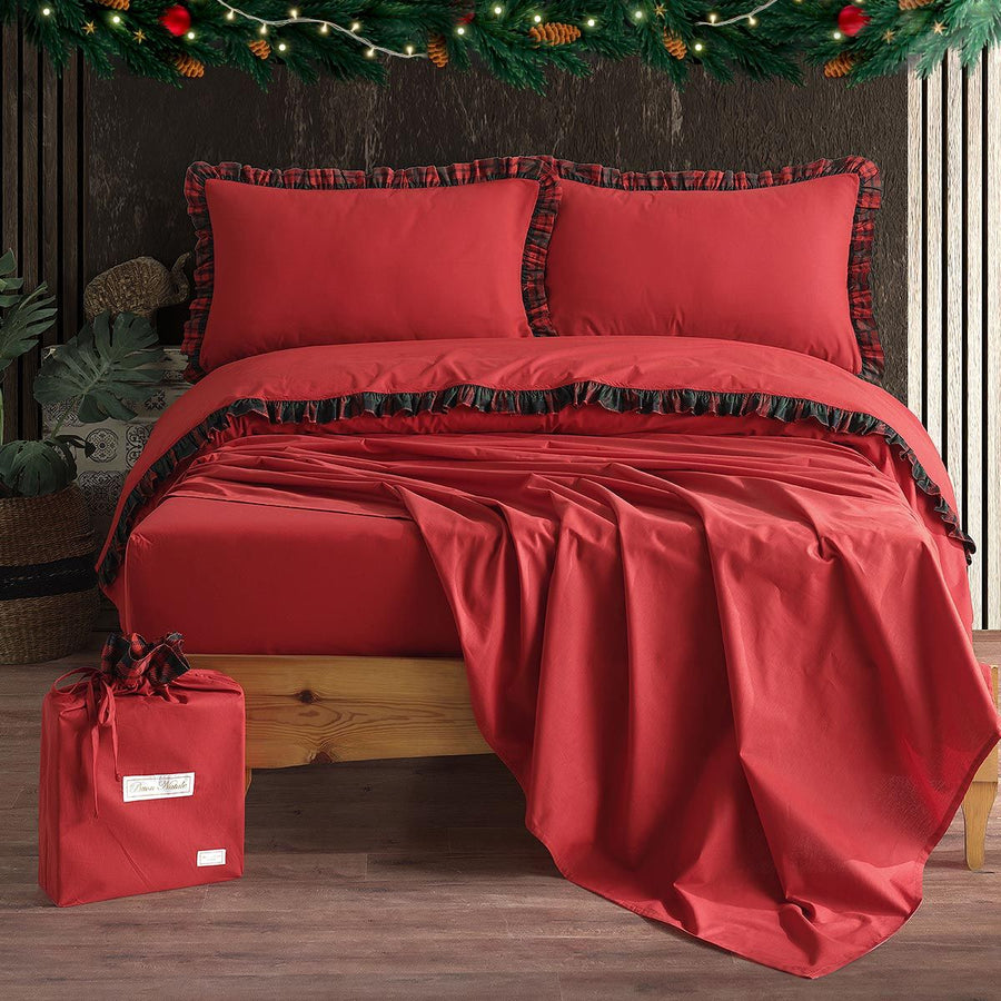 Coppia Cortina - Completo lenzuolo in percalle di cotone