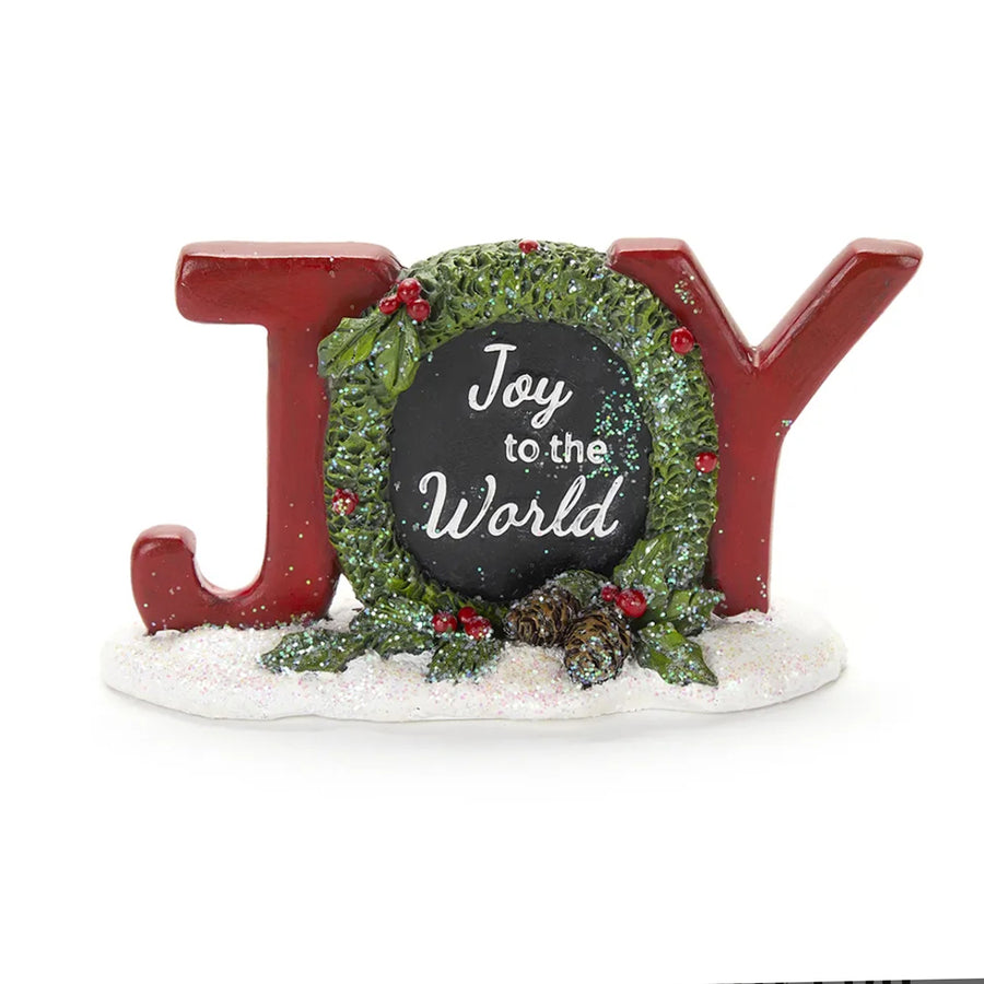 Scritta Joy con dedica e ghirlanda - Joy