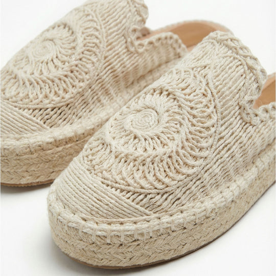 Ciabatta espadrilles chiuse in macramè - 18047-0