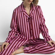 64859-0 - Pigiama da donna a maniche lunghe con motivo a righe