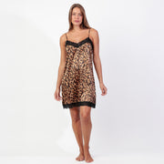 Camicia in raso maculata spalla stretta - 61483-0
