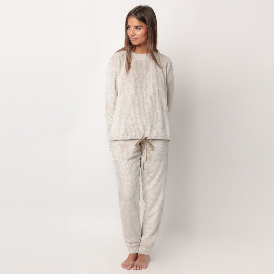 63612-0 - Pigiama in coral girocollo modello tuta