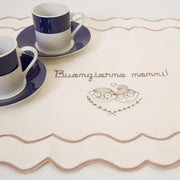 Tovaglietta queen con bordo smerlato a contrasto dedicata ai nonni - Tovaglietta NONNI