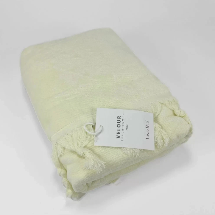 Telo Velour in spugna velour con frange annodate