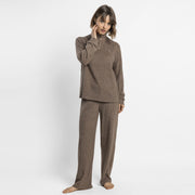 64641-0 - Pigiama a maniche lunghe in maglia con collo alto