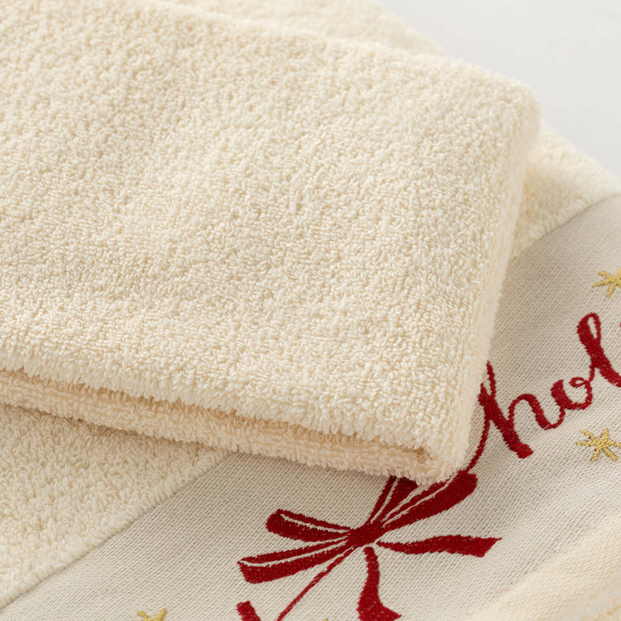 Happy holidays - Set Asciugamani in spugna jacquard natalizio