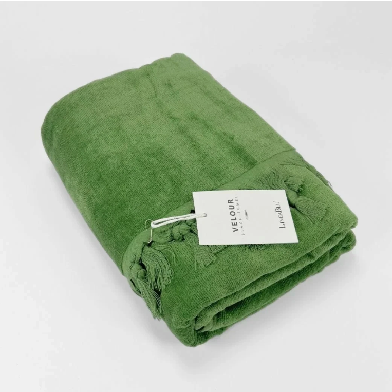 Telo Velour in spugna velour con frange annodate