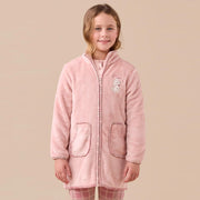 FE2549AB - Vestaglia bambina in coral con zip