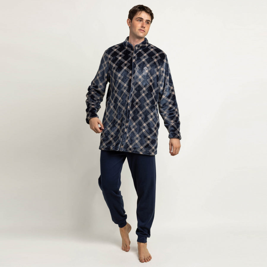 67425-0 - Vestaglia spessa e molto calda a maniche lunghe in blu navy