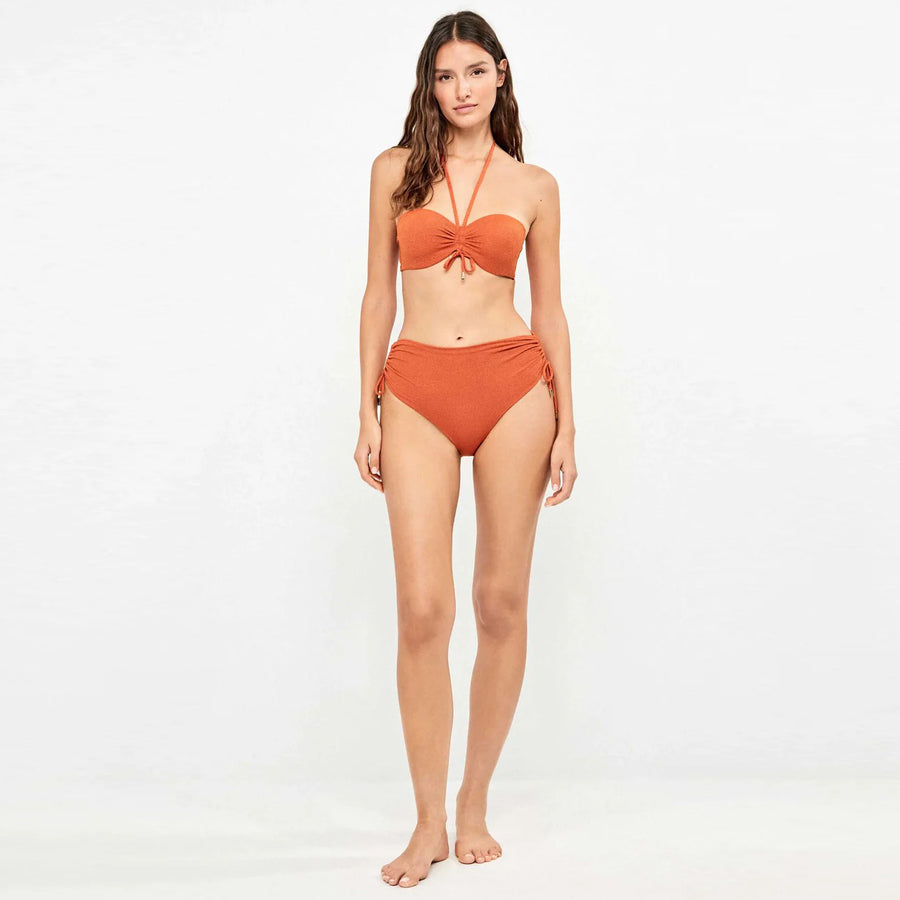 Costume due pezzi con slip vita alta regolabile e reggiseno a fascia - 2/30431