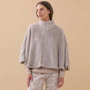 GE3044 - Poncho donna in eco pelliccia con lurex