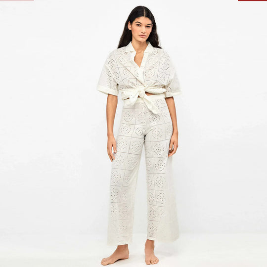 Camicione con pantalone in san gallo - 2/40045