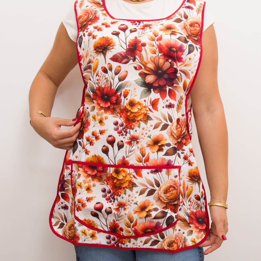Casacca in cotone con doppio bottone - Casacca Autunno in Fiore