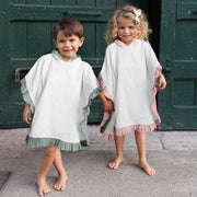 Poncho Versilia - Poncho in spugna con rouche applicata