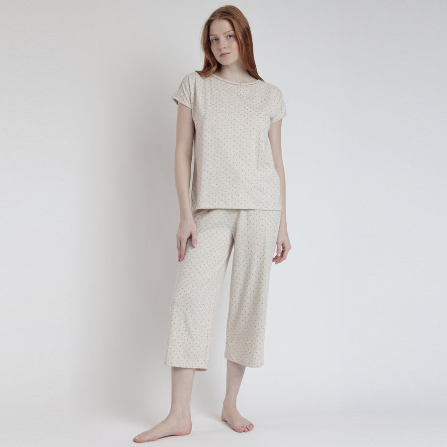 Pigiama Admas manica ad aletta con pantalone capri - 63083-0