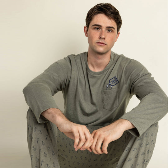 64516-0 - Pigiama caldo cotone keys con pantalone con polsini