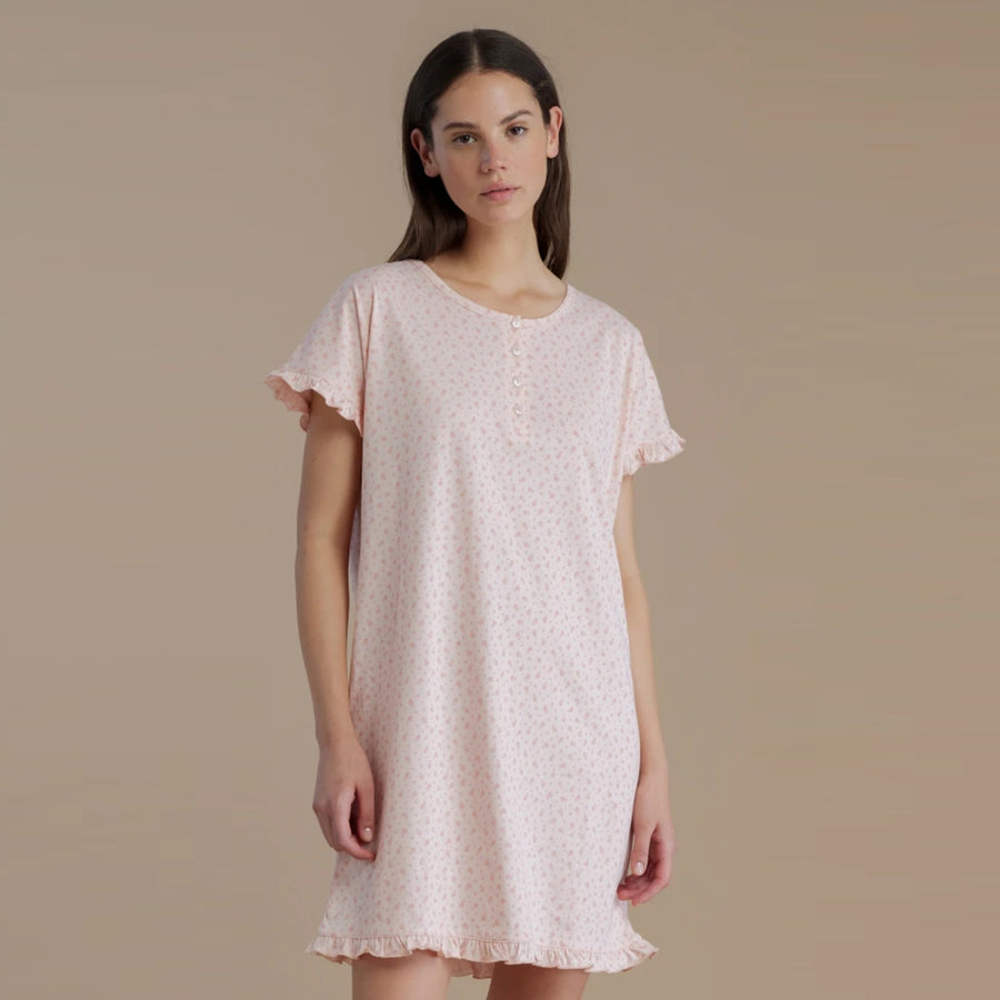 Camicia da notte mezza manica serafino - LA3356AB