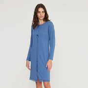 Camicia da notte donna lily in jersey invernale aperta davanti - LA3162AB