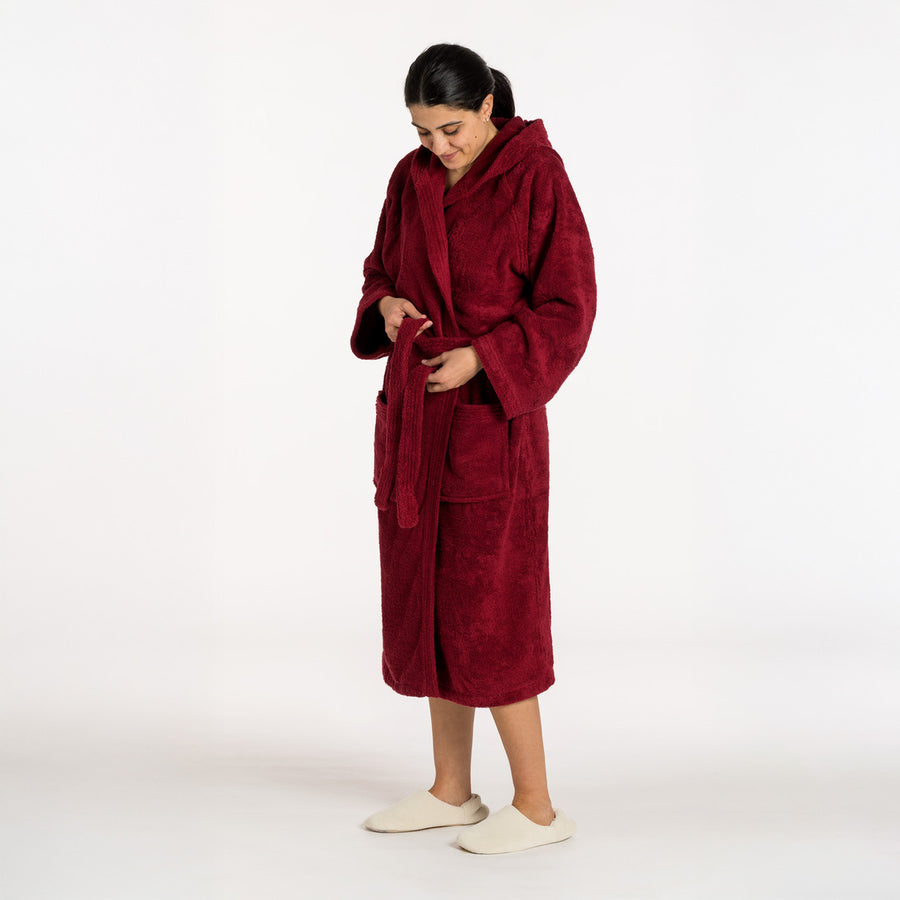 Accappatoio Riviera con cappuccio in spugna 100% cotone - Accappatoio Glamour.