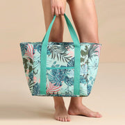 Borsa mare donna in tessuto con stampa tropicale - TR1476