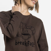 64607-0 - Pigiama caldo cotone breakfast senza polsini