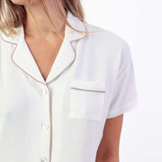 Pigiama donna mezza manica pantaloncino corto modello camicia - 64135-0