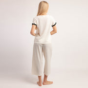 Pigiama Donna mezza manica pantalone pinocchietto effetto mussola - 64093-0