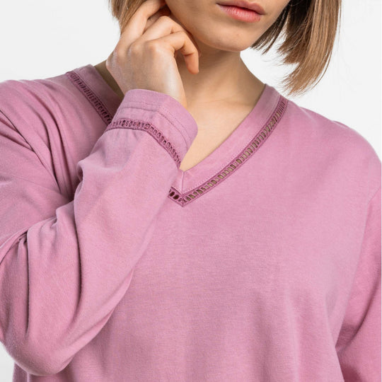 64603-0 - Pigiama a maniche lunghe con scollo a v