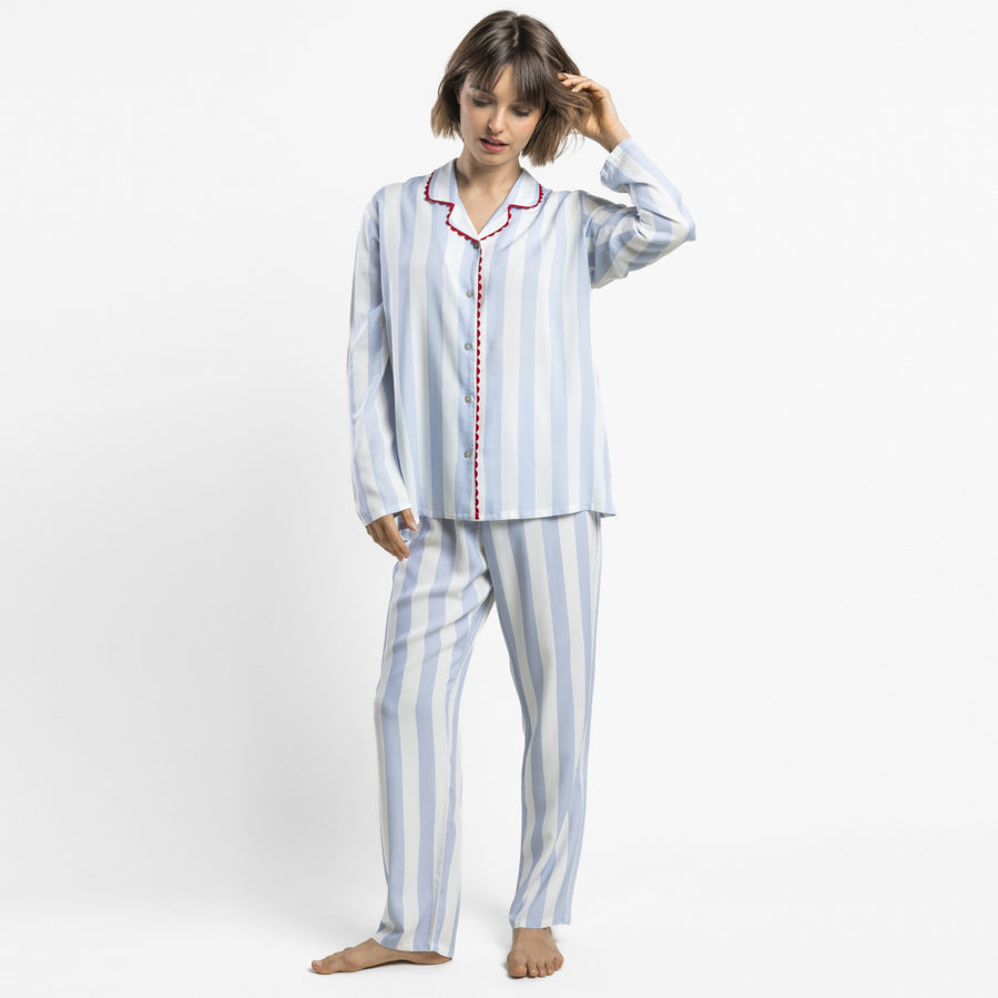 64623-0 -Pigiama da donna classico a maniche lunghe