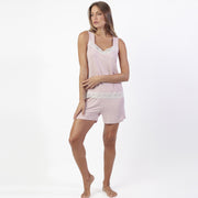 Pigiama pantalone corto e maglia spalla larga - 64058-0