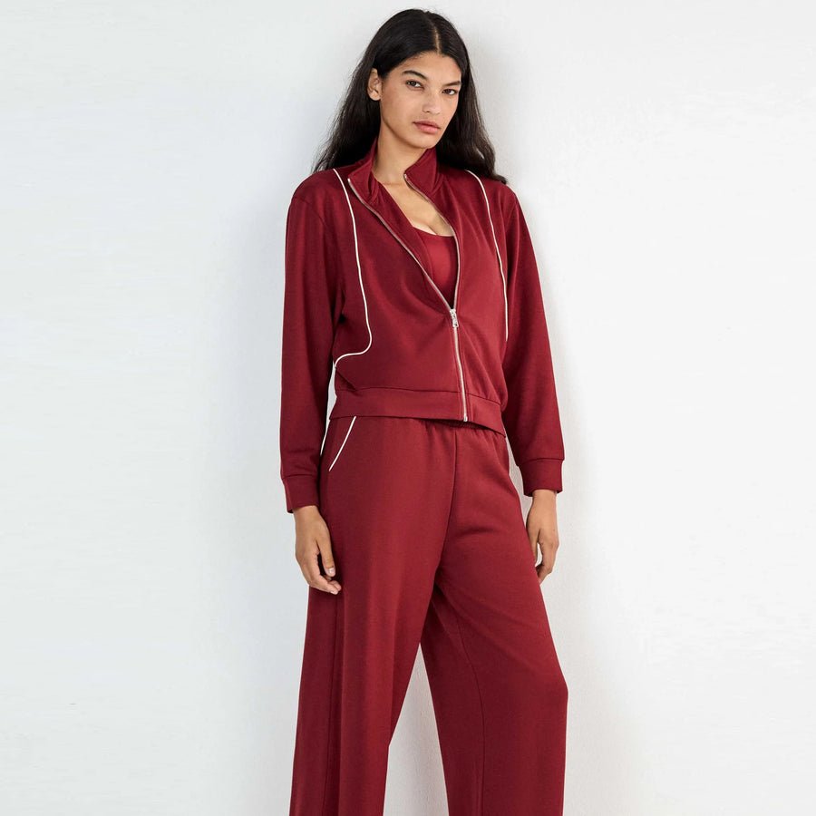 2/70030 - Coordinato donna pantaloni e giacca con zip