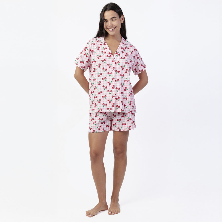 Pigiama donna Disney mezza manica aperta avanti - 64280-0