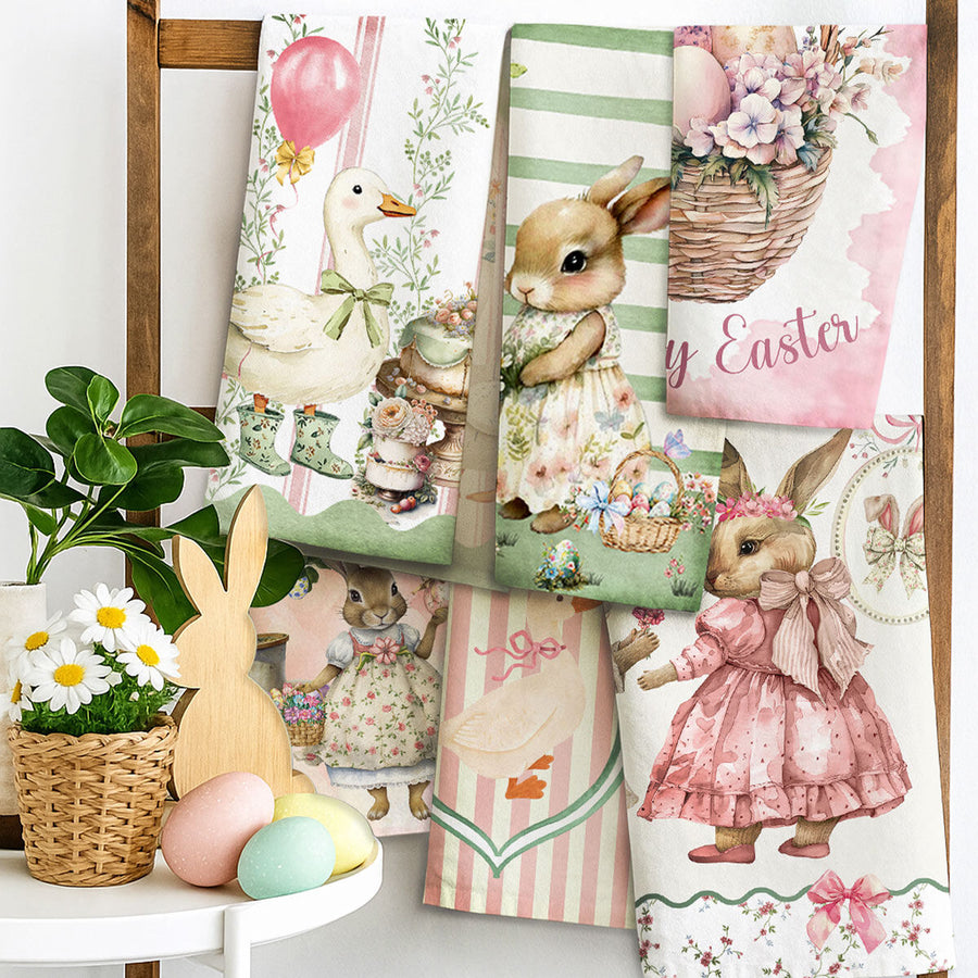 Happy easter strofinaccio pasqauale in stampa digitale