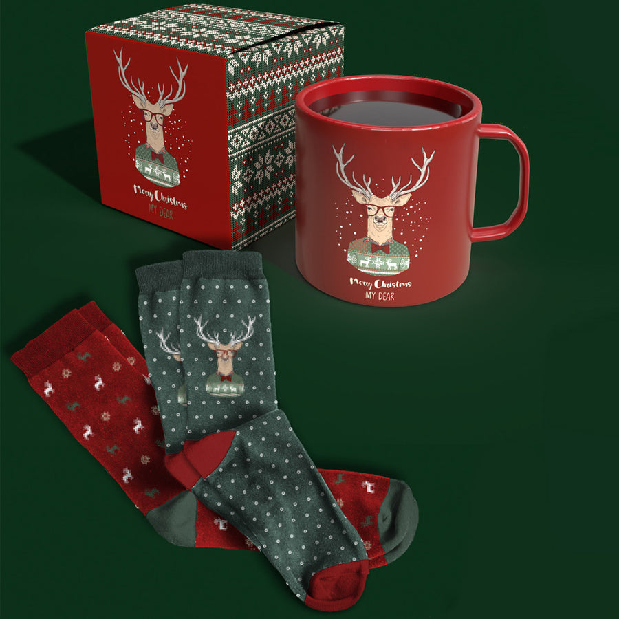 Tazza natalizia con doppio pack di calzini - 21326-0