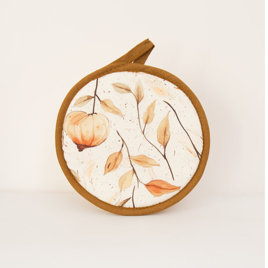 Presina da cucina in cotone con appendino - Presina tonda Melograni